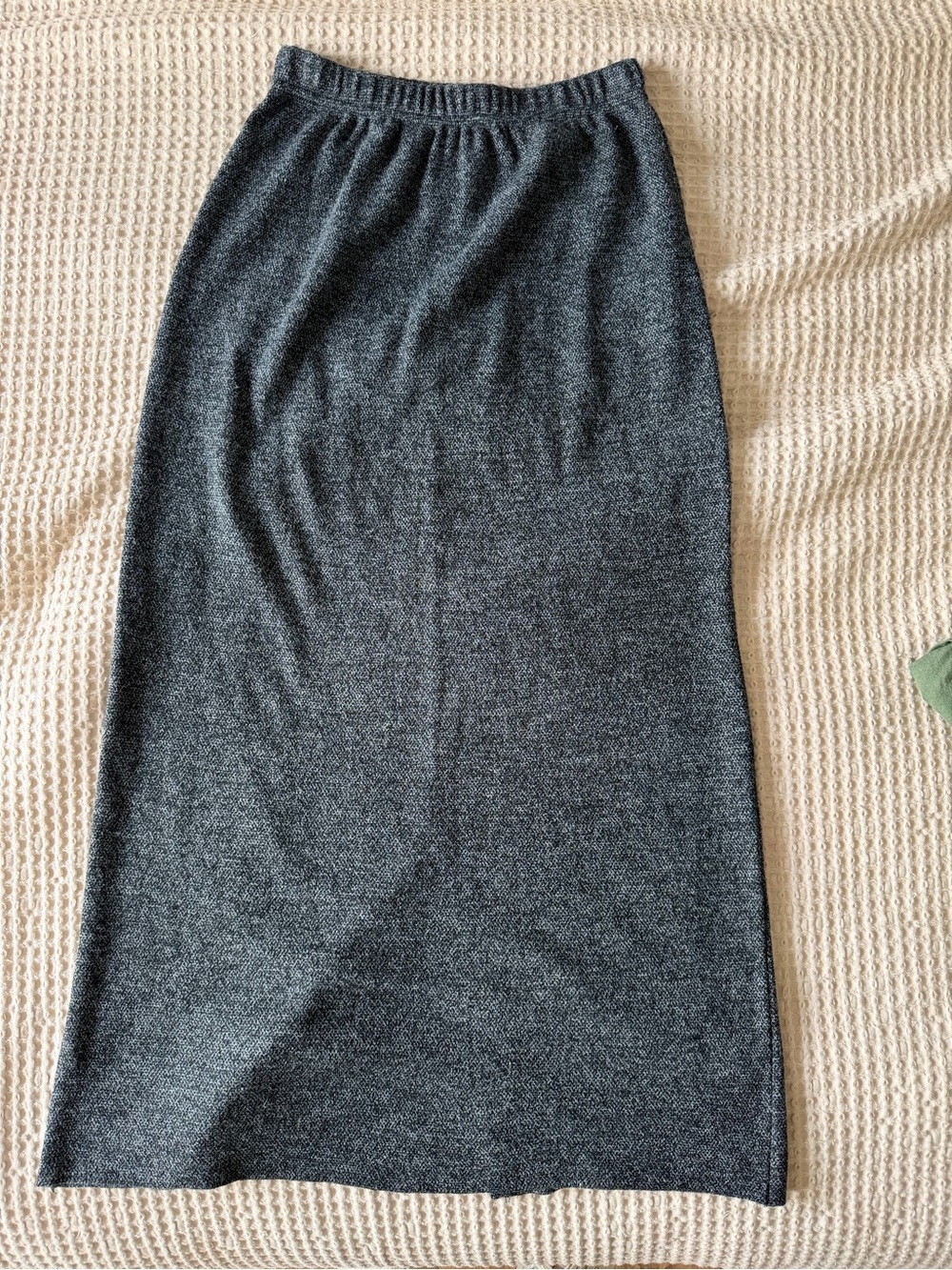 Women's Charcoal Knit Maxi Skirt with Elastic Waist